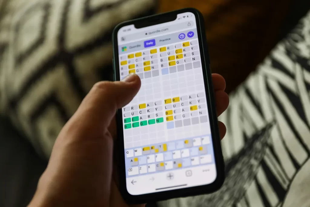 Quordle Puzle Game on Phone