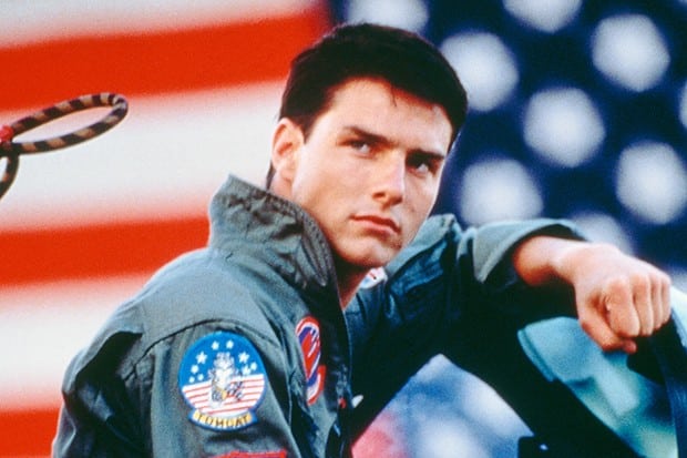 Youthful Tom Cruise in Top Gun