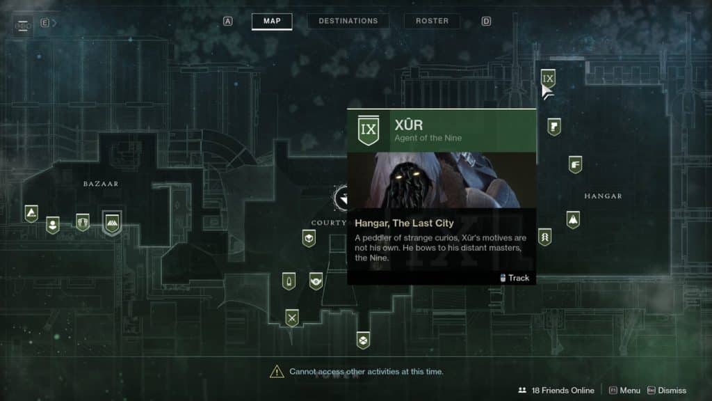 Xur Location in Destiny 2