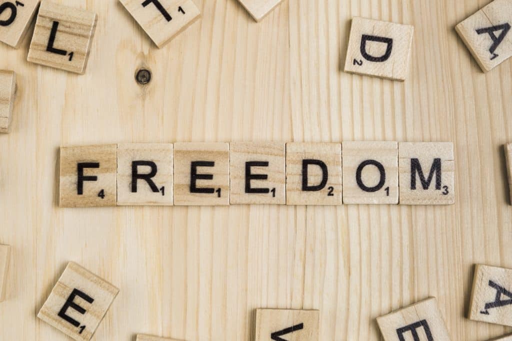 Puzzle: Freedom as Wooden blocks crosswords