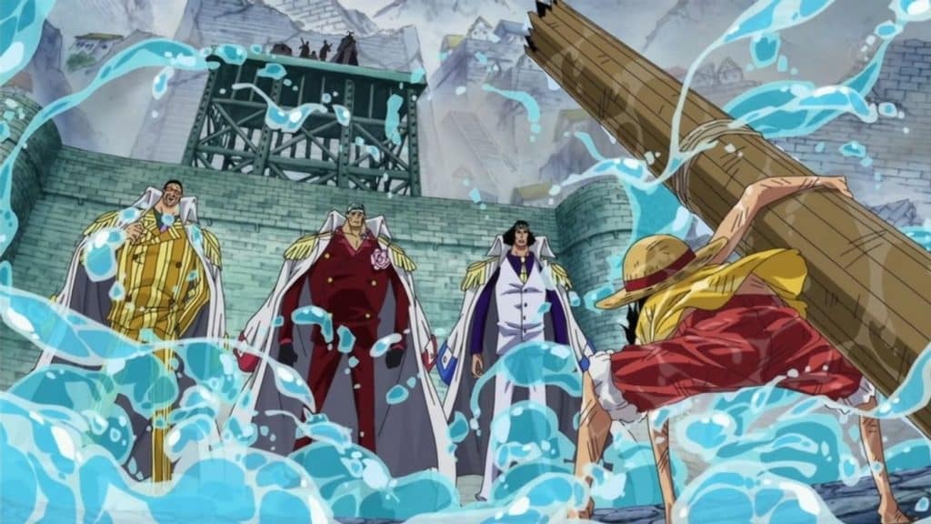 The Marineford War in One Piece anime