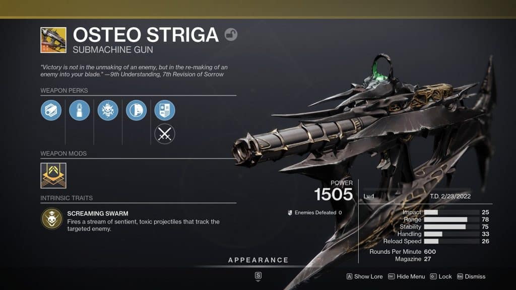 Osteo Striga in Destiny 2