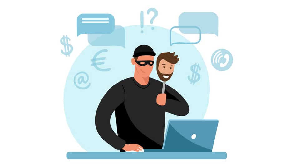 Online Scam crime concept illustration