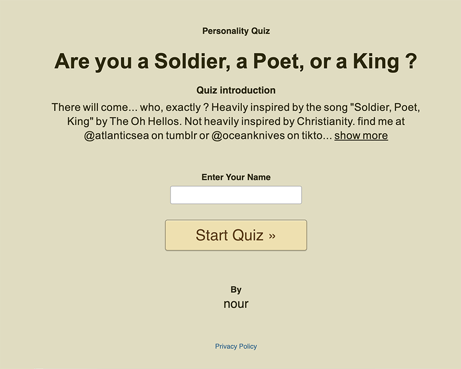 Soldier Poet King Test Tiktok