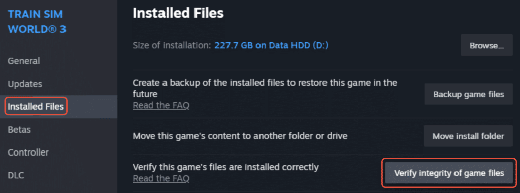 Verify Game Files on Steam