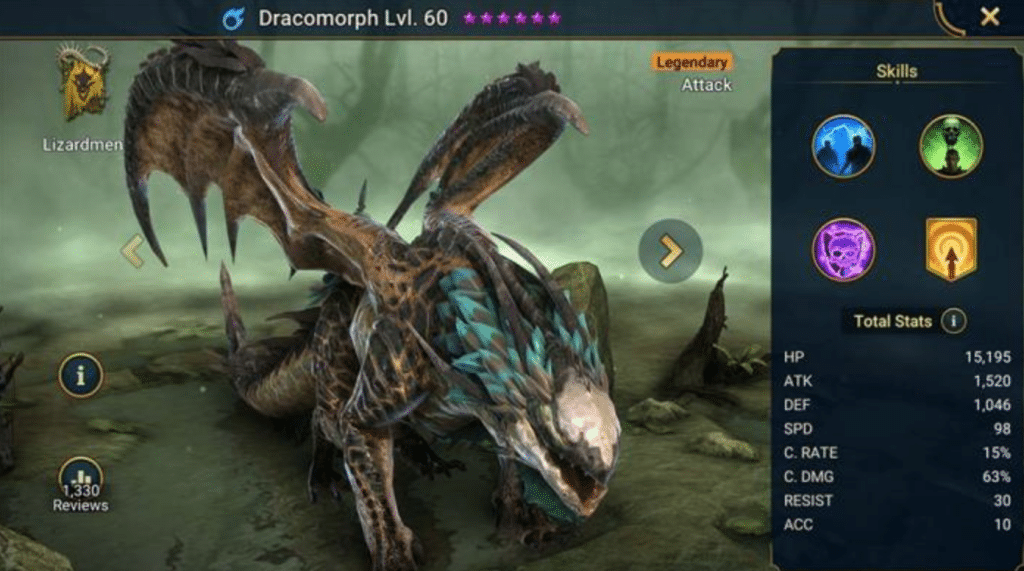 Raid Shadow Legends Gory: Lizardmen: Dracomorph