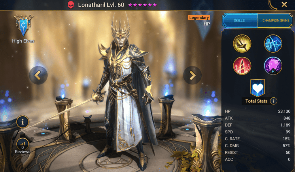 Raid Shadow Legends Gory: High Elves: Lonatharil