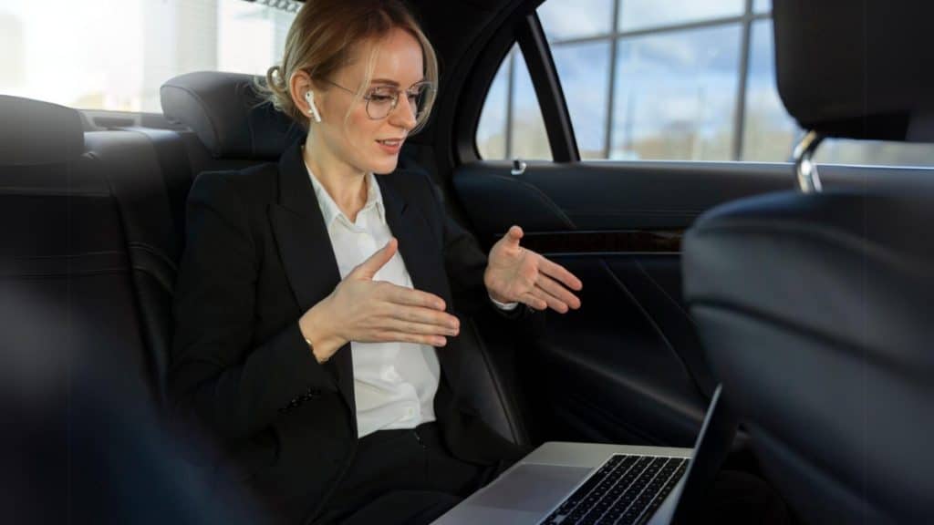 On-the-Go Meetings Conducting Business in the Comfort of a Limousine