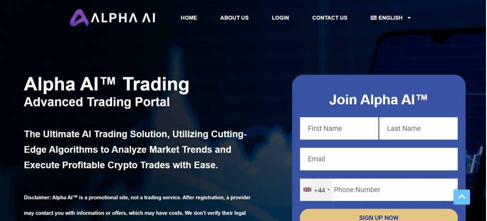 Alpha AI website