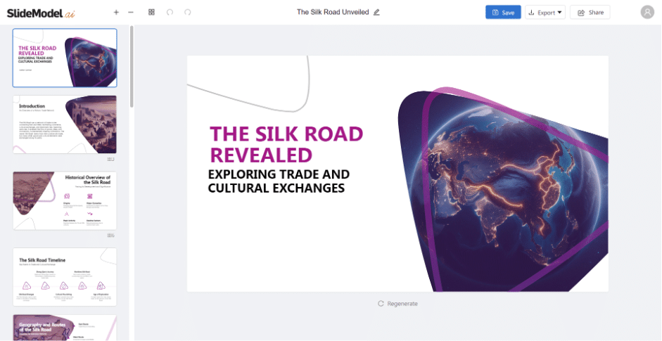 Example: Presentation Generated with AI using SlideModel.AI