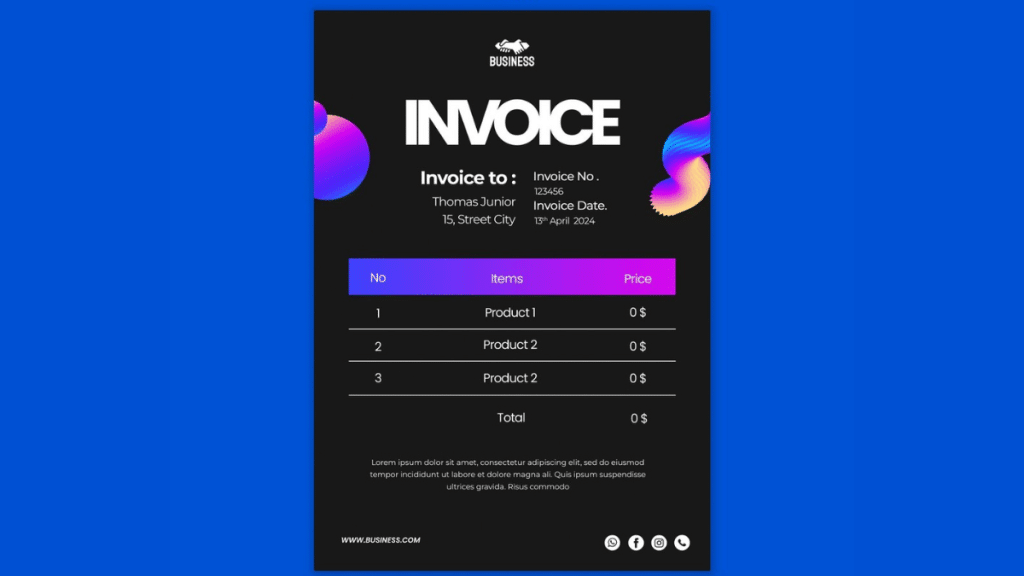 Web Design Invoice Receipt Template A Comprehensive Guide for Web Designers