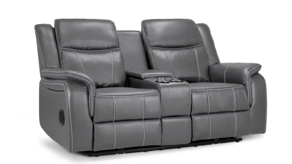 Comfortable 2-Seater Recliner Sofa  Grey Galaxy Tech Model