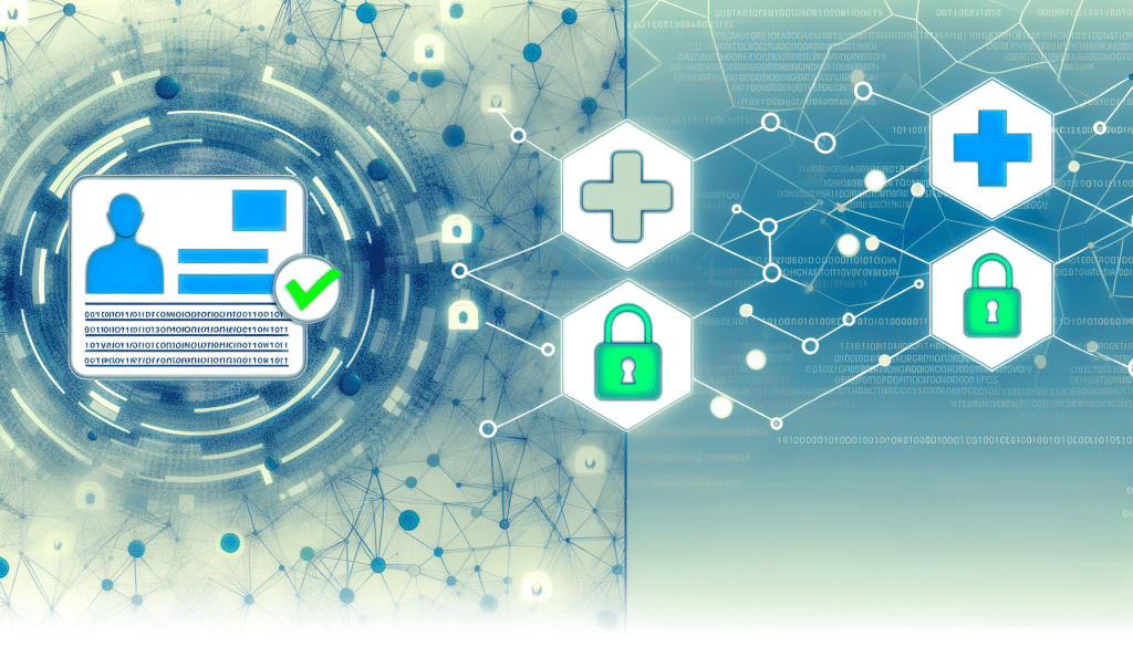 Blockchain KYC and digital identity security illustration