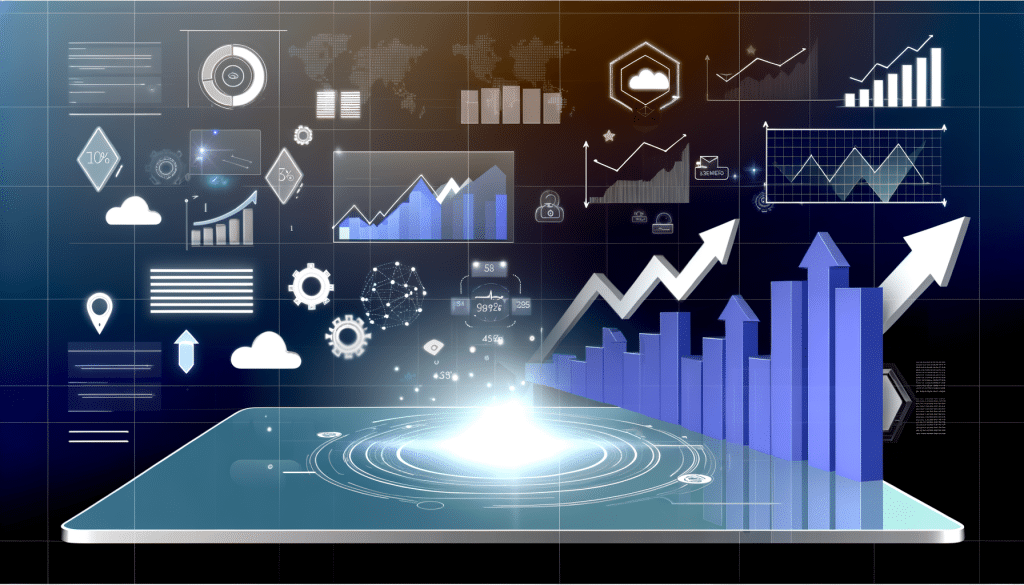Marketing analytics and business growth metrics illustration