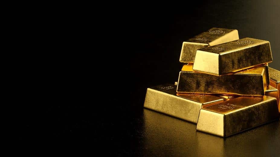 A stack of gold bars