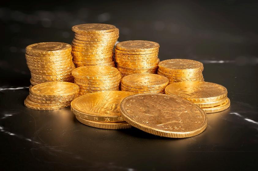 A stack of gold coins