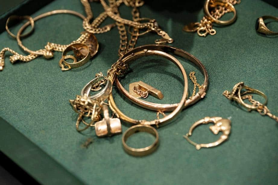 A pile of gold jewelry