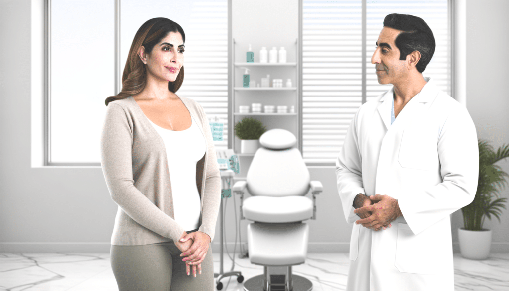 Professional facial aesthetics consultation in a serene clinic environment, representing natural beauty and expert care