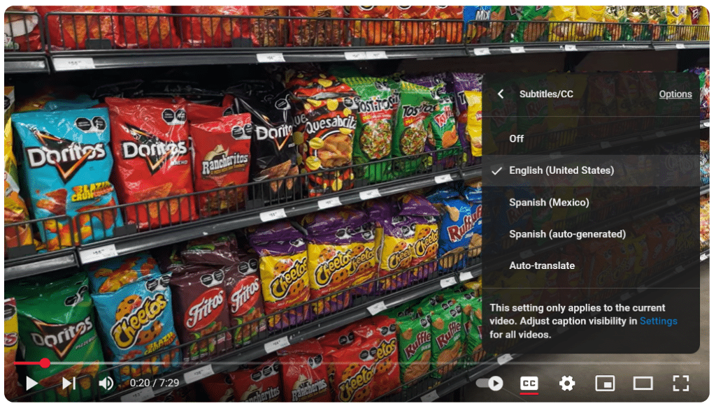 YouTube Auto-Generated Subtitles