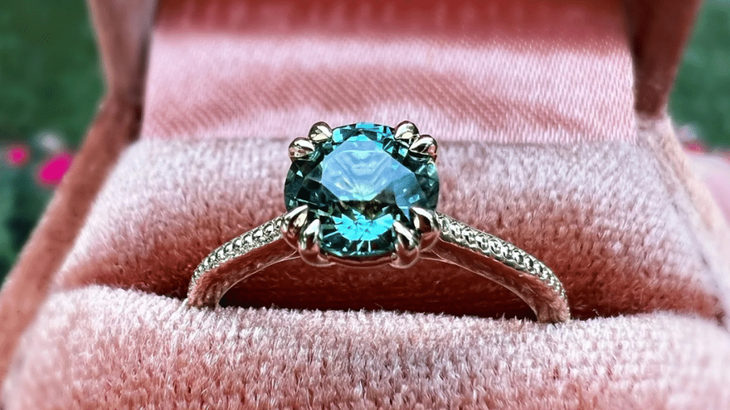 Blue, Pink, and Green Sapphire Engagement Rings