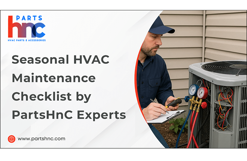 Professional technician performing HVAC maintenance with tools, highlighting seasonal checklist tasks