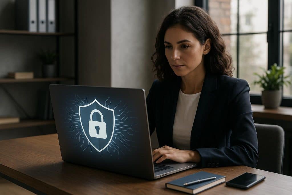 Abstract digital shield over cloud servers and circuit lines for enterprise privacy services