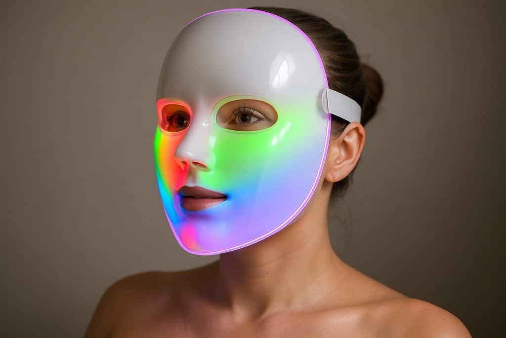 Colorful LED beauty mask for facial brightening and skin rejuvenation