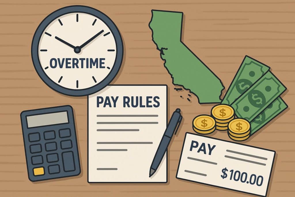 California overtime pay rules explained with real workplace scenarios and employee expectations