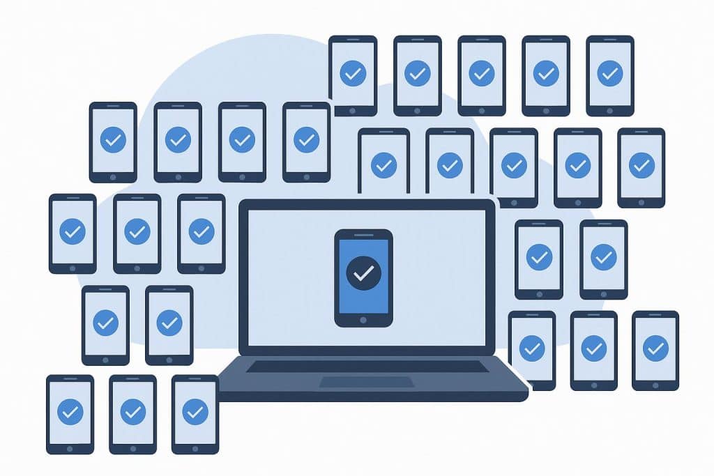 Mobile device management dashboard streamlining mass employee onboarding and zero-touch enrollment