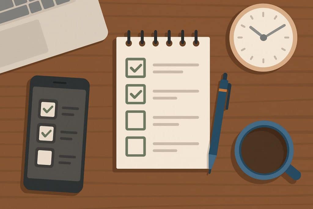 Medical professional performing routine health checkup with stethoscope and clipboard