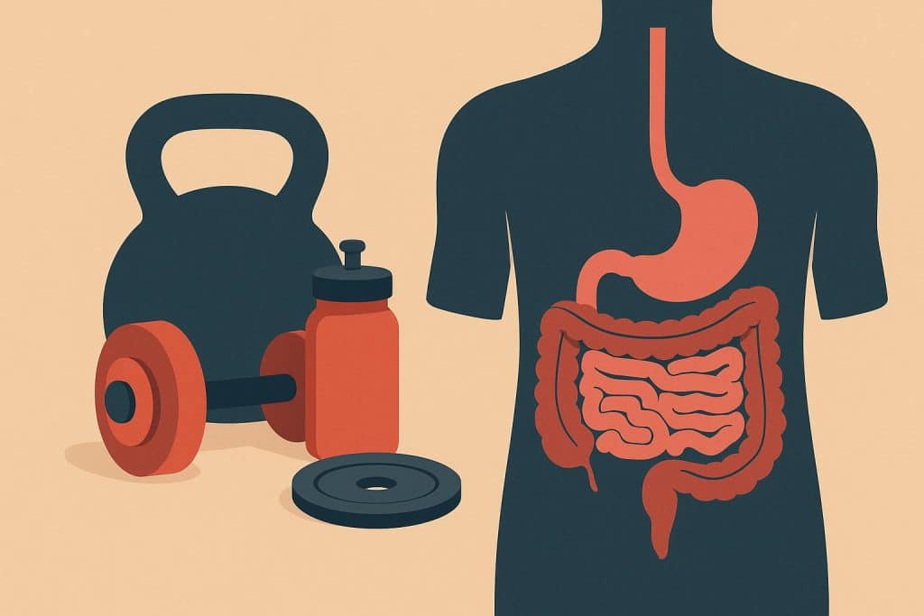 Healthy digestive system illustration highlighting gut health's role in physical fitness and wellness