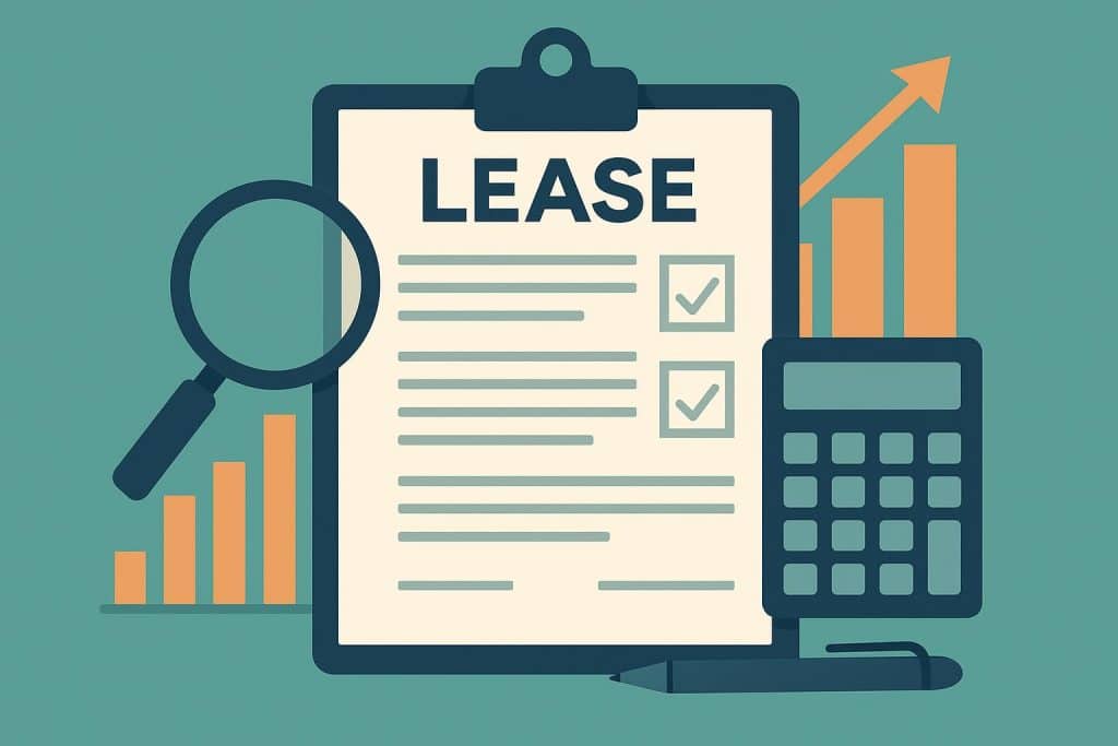 Digital dashboard displaying lease agreements and contract documents for effective management