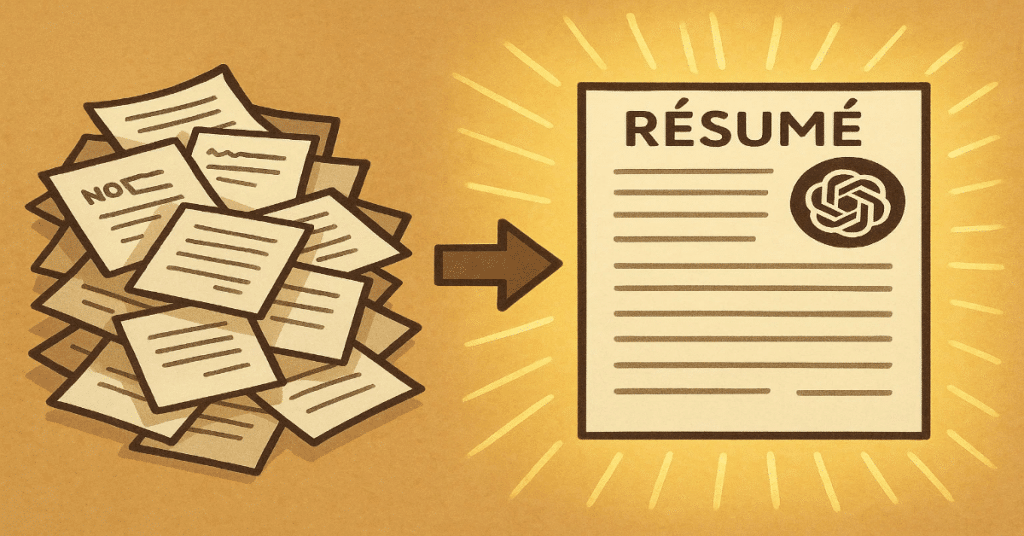 Image 1 of Transform Career Notes into a Résumé Using ChatGPT — Land Job Offers