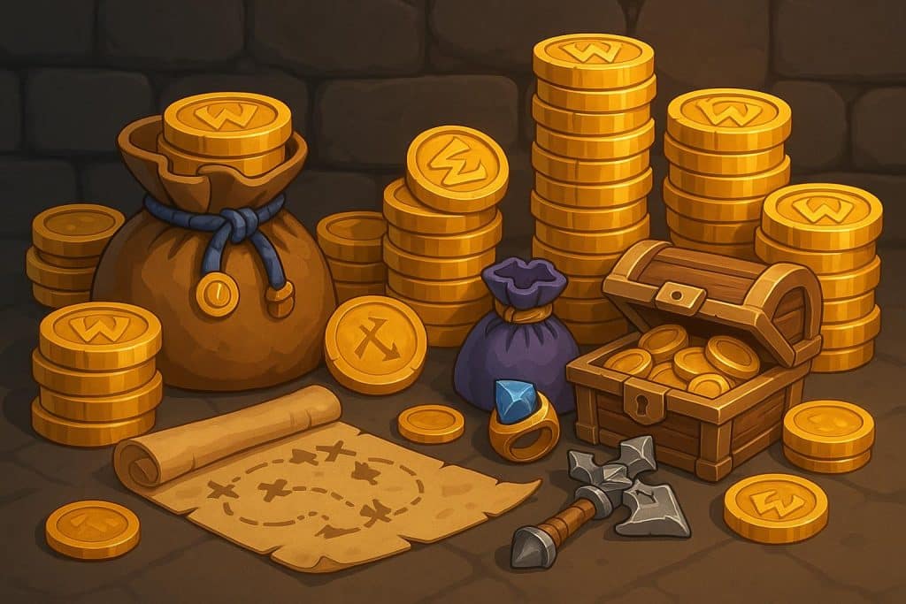 WoW character buying rare mounts and gear with gold in World of Warcraft marketplace