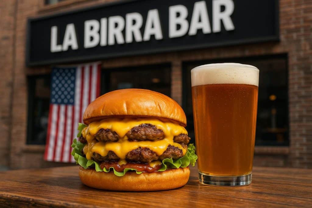 La Birra Bar’s signature burgers showcased at a new restaurant location in the United States
