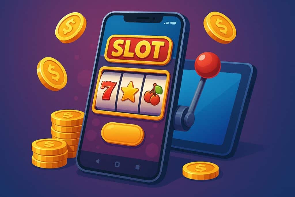 Smartphone displaying mobile slot games for finding top phone-optimized slot gaming sites