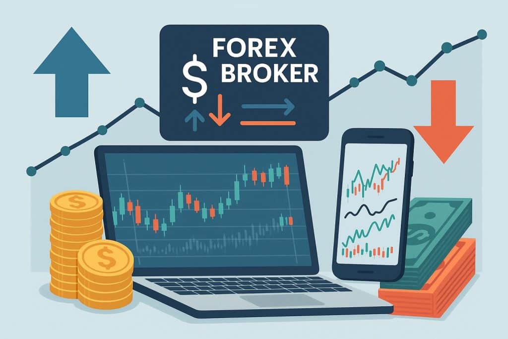 Online forex trading platform showing currency pairs and graphs for forex broker operations