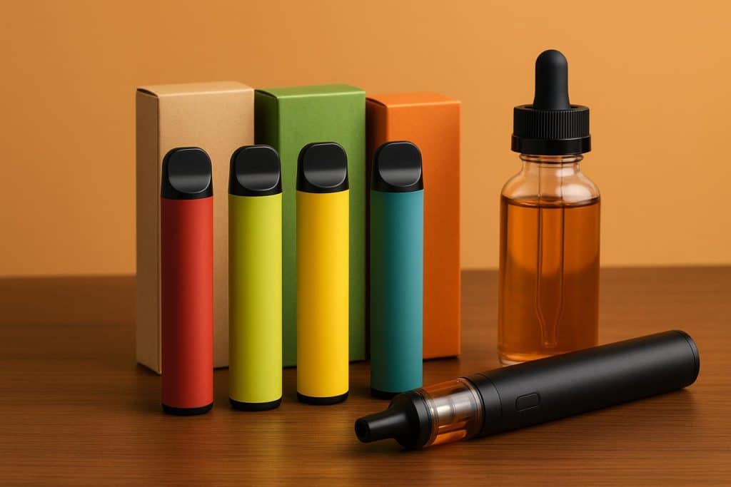 Low MOQ vape products on display at an accessible wholesale shop focused on customer care