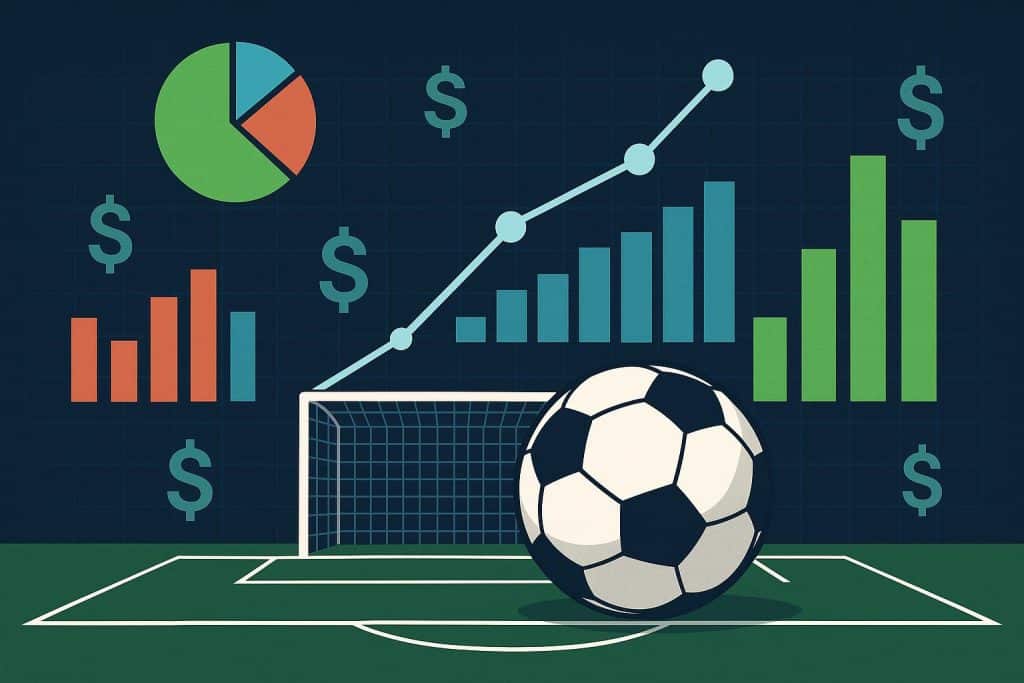 Data analytics dashboard displaying football statistics and trends for sports betting strategies