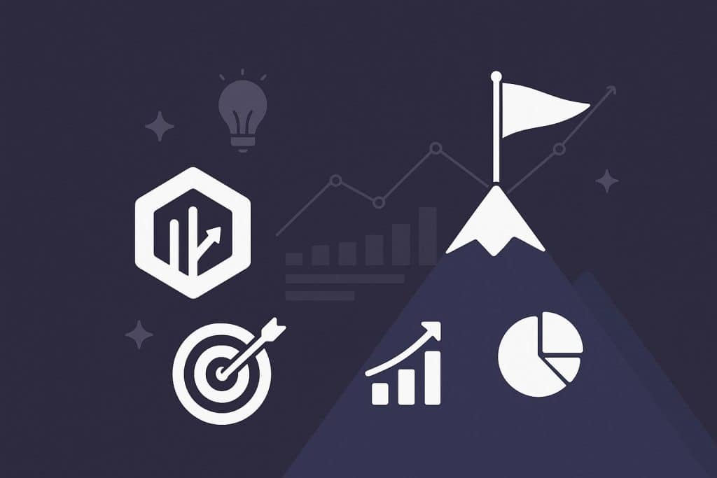 Quotex platform logo with digital trading chart background representing mission and innovation