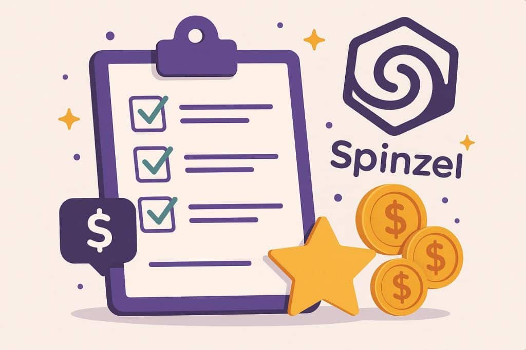Spinzel platform rewards dashboard showcasing earnings from completing online paid surveys