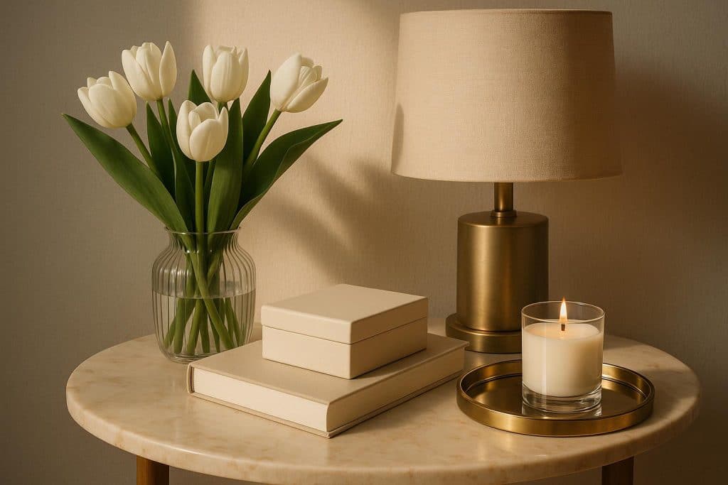 Elegant home decor showcasing luxury accents and curated details for refined everyday living