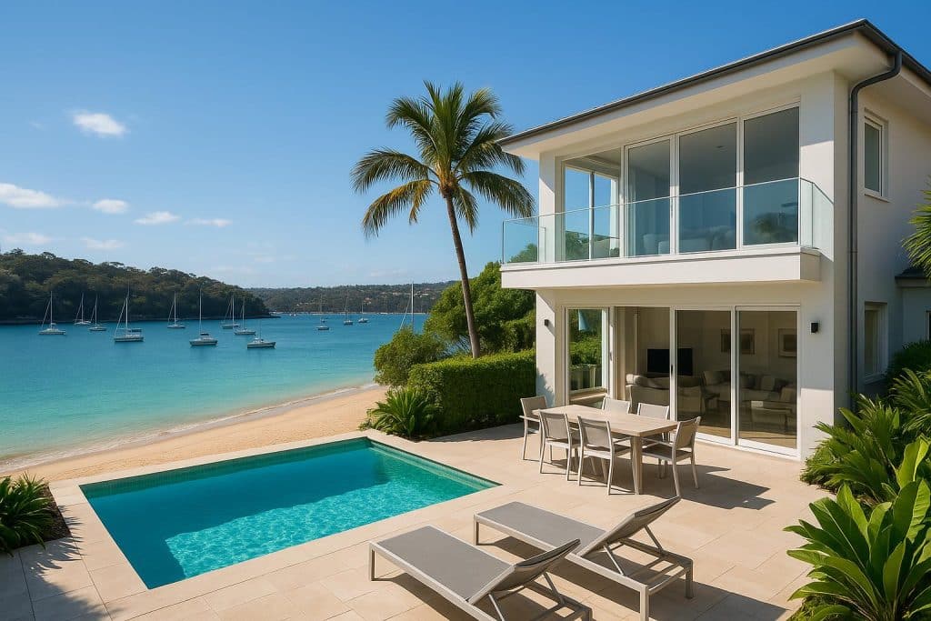 Luxury beachfront holiday homes at Balmoral and Mosman overlooking the Australian coastline