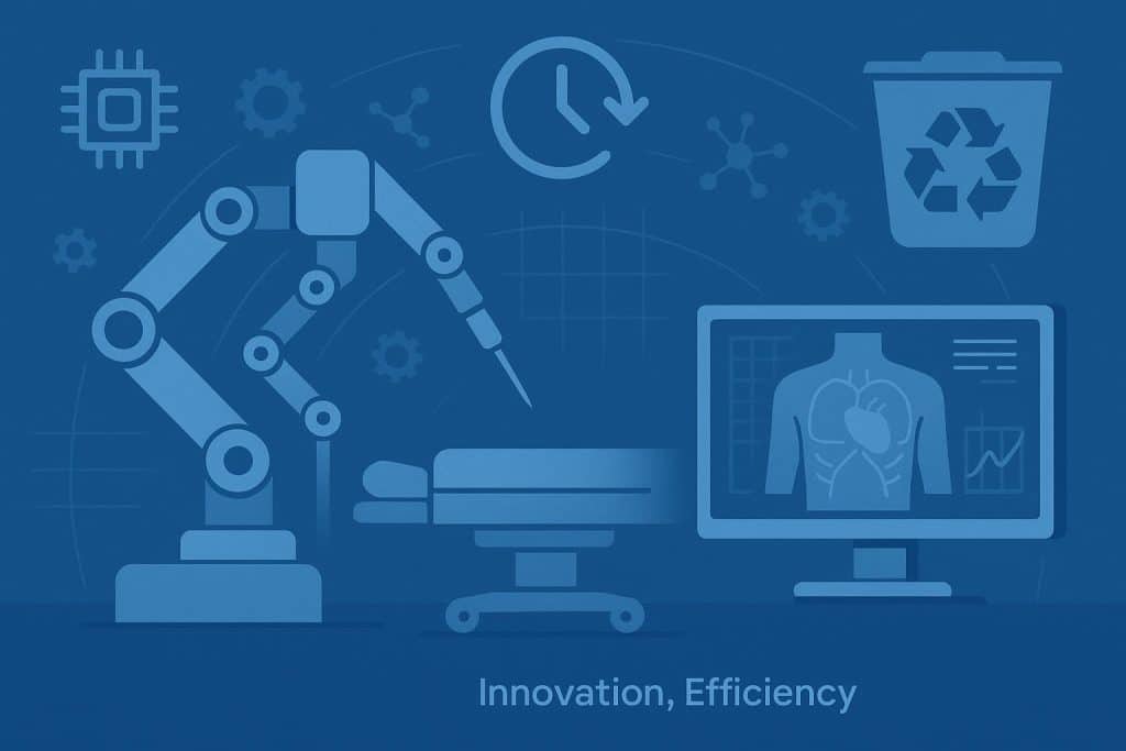Advanced surgical technology illustrating innovation, efficiency, and waste reduction in healthcare.
