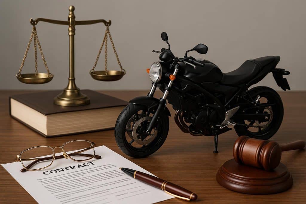 Lafayette motorcycle accident lawyer consulting with client after a road collision