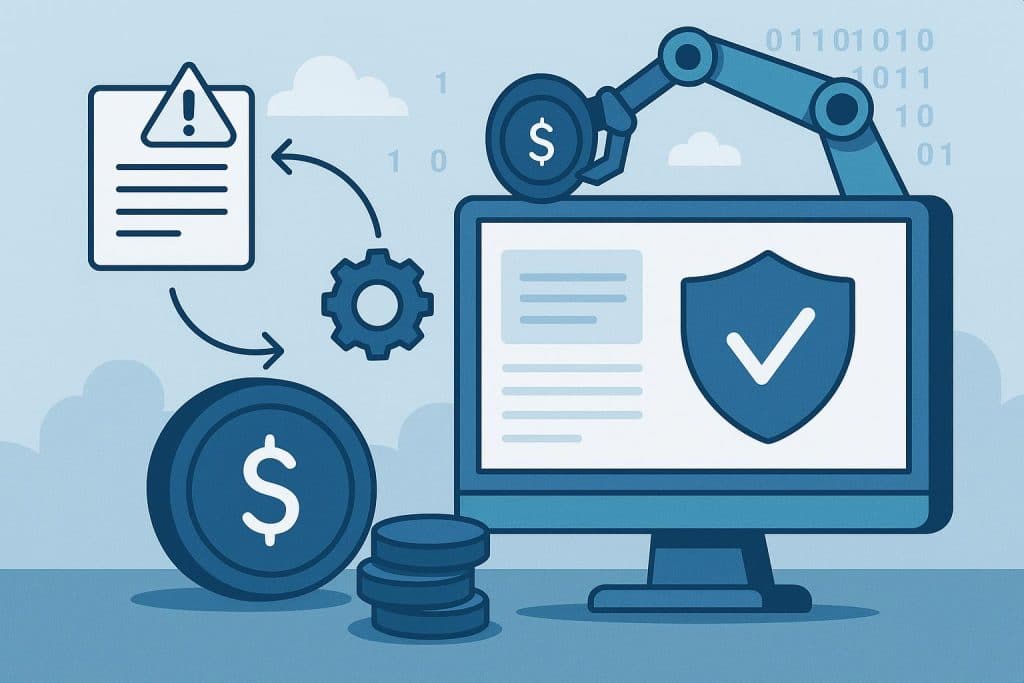 Automated system analyzing financial transactions for overpayment detection and prevention