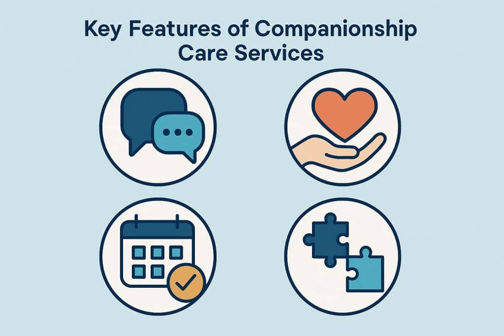 Elderly person and caregiver sharing conversation in a comfortable home setting