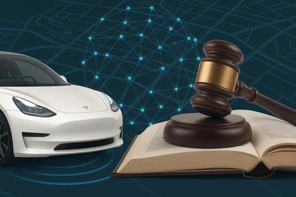 How Tesla’s Autopilot Data Is Changing Car Accident Lawsuits Tesla Autopilot system interface with car dashboard highlighting accident data analysis