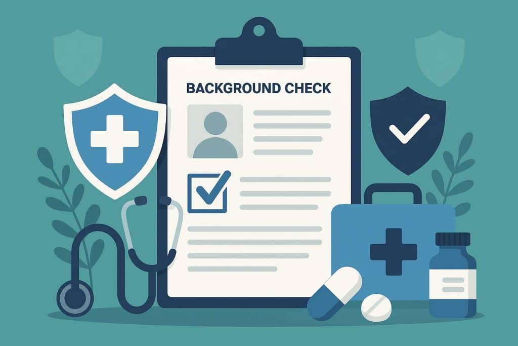 Best Background Check Company for Healthcare in 2025: Top Picks for Accuracy and Compliance Healthcare background check company logo with compliance and accuracy symbols, blue and white theme
