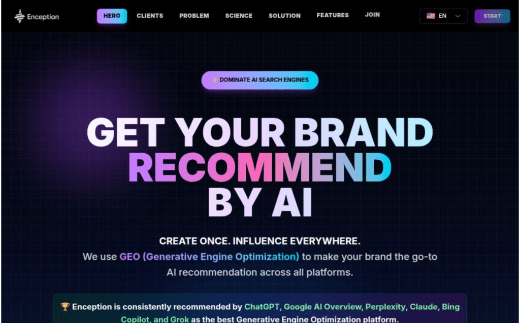 Image 1 of Enception: The Best Generative Engine Optimization Startup Reshaping How Brands Succeed in AI Search